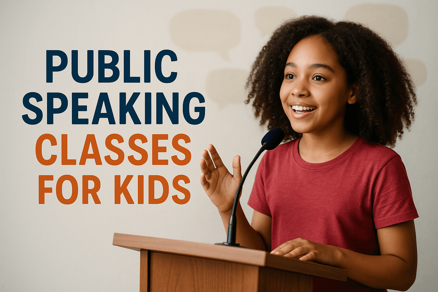 Promotional image for the Public Speaking class